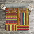 thumbnail image 3 of Ambesonne African Quilted Bedspread Set 3 Pcs, Art Borders, King Size, Multicolor, 3 of 3