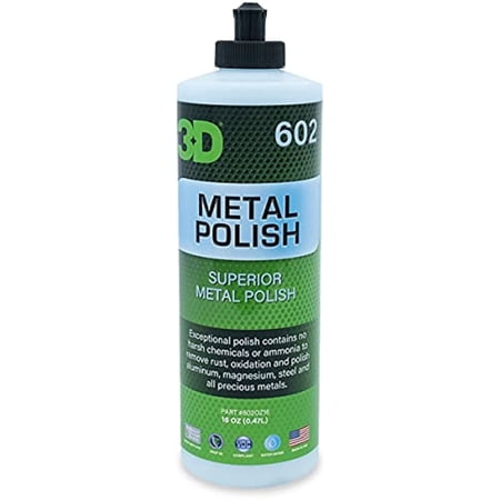 3D Metal Polish - Heavy Duty Multi Purpose Polish, Cleaner, Restorer And Protectant For Metal, Aluminum, Chrome 16Oz.