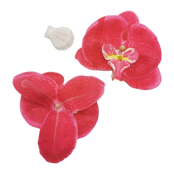 Cabezas de orquídeas artificiales Inteprter 50 piezas seda sintética decoración Rosa roja