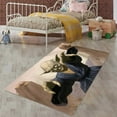 thumbnail image 2 of LaModaHome Non-Slip Rug Wars Rug Yoda Design Washable Mat Child Stain Resistant Living Room Kitchen Carpet - Size: 3,3X2,6ft(100X80cm), 2 of 5