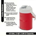 thumbnail image 3 of Igloo 1/2 Gallon Sports Beverage Plastic Jug with Hooks, Red, 3 of 14