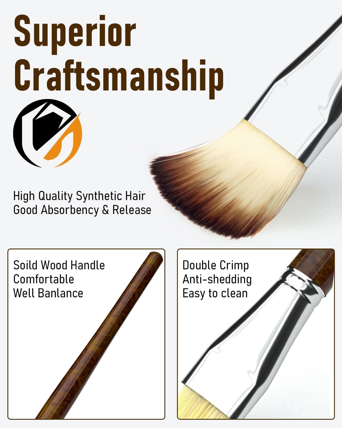 Nicpro 30pcs Paint Brush Set, Professional Paintbrushes with Paint Spatula and Cloth Roll, Craft Paint Brushes for Acrylic Painting, Oil, Watercolor, Gouache, Art Supplies for Artists and Beginners