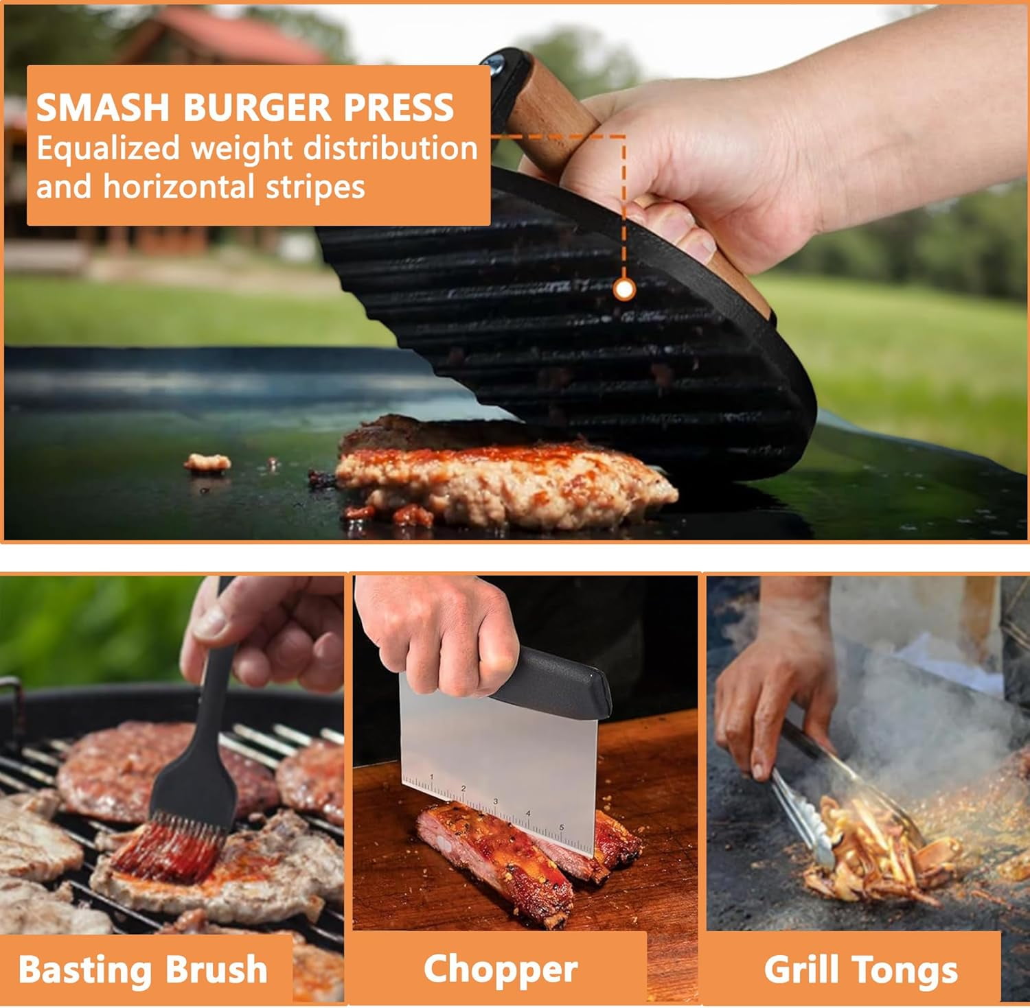 Griddle Accessories Kit for Outdoor BBQ: 27Pcs Flat Top Grill Accessories for Blackstone and Camp Chef, Professional Grilling Accessories with Grill Spatula Set, Basting Cover, Scraper, Carry Bag