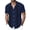 Dark Blue, variant on Mens Cuban Guayabera Dress Shirt Short Sleeve Soild Button Down Shirts Floral Beach Wedding Causal Vacation Tops Size 3XL Khaki