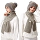 thumbnail image 1 of Gorro de Invierno 3 En 1 para Mujer con Bufanda Forrada de Polar y Mascarilla | Pasamontañas Cálido y Resistente Al Viento | Tejido Suave y Acogedor para Actividades Al Aire Libre En Climas Fríos y R, 1 of 6