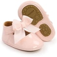 thumbnail image 5 of Baby Girls Mary Jane Flats with Bowknot Flowers,Princess Wedding Dress Ballet Shoes Non-Slip Toddler First Walkers Newborn Crib Shoe, 5 of 7