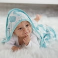 thumbnail image 2 of Little Star Organic Terry Cloth Hooded Bath Towel, 2 Pack, Blue Fish, 2 of 5