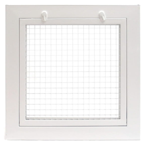12x12 Return Air Filter Grille - Aluminum Eggcrate - HVAC Vent Cover - White - 14.5x14.5 Outer Dimensions - 1 Inch Filter 12 X 12 Return *Filter* Grille