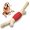 Red - Bacon, variant on Dog Chew Toy for Aggressive Chewers, Tough Big Nylon & Rubber Teething Stick with Real Maple Wood Flavor for Large Medium Breed