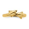 thumbnail image 5 of 14K Yellow Gold Ring Band Themed Dolphin Kissing, Size 6, 5 of 5