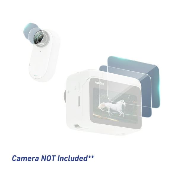 Ultimaxx 2 Pack Tempered Glass Screen & Lens Protector Kit Compatible with Insta360 GO3