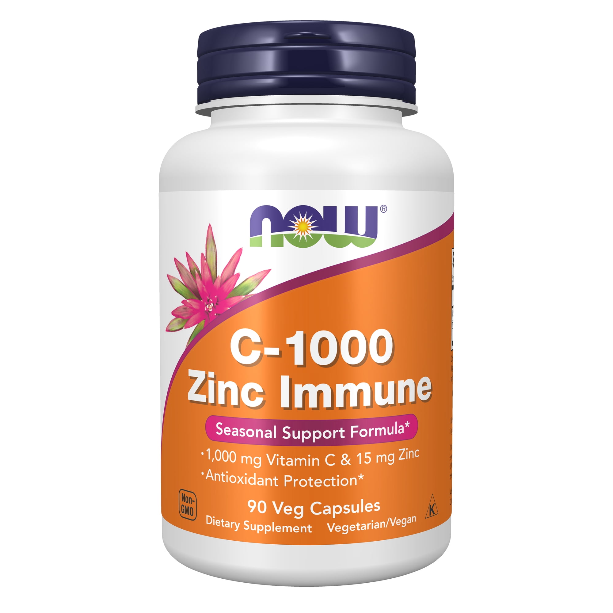 NOW Supplements, C-1000 & Zinc Immune, Seasonal Support Formula*, Antioxidant Protection*, 90 Veg Capsules