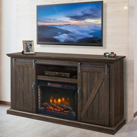 Mckenna 58 Quot Media Led Electric Fireplace Walmart Com