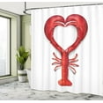 thumbnail image 5 of Ambesonne Sea Animals Shower Curtain, Seafood Lobster Heart, 69"Wx75"L, Red, 5 of 5