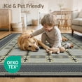 thumbnail image 4 of ODIKA 2'x3' Washable Accent Rug Abstract Motifs Contemporary Border Interlocking Lattice Geometric for Bedroom, Nursery, RV, Pet Friendly, Bedside Mat, 4 of 7