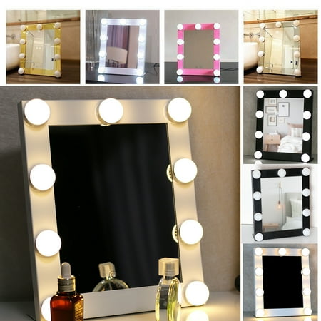 Led Vanity Lighted Hollywood Countertop Makeup Mirror With