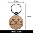 thumbnail image 2 of Happy Taco Doodle Round Keychain Charm Tag - Engraved Wood, 2 of 6