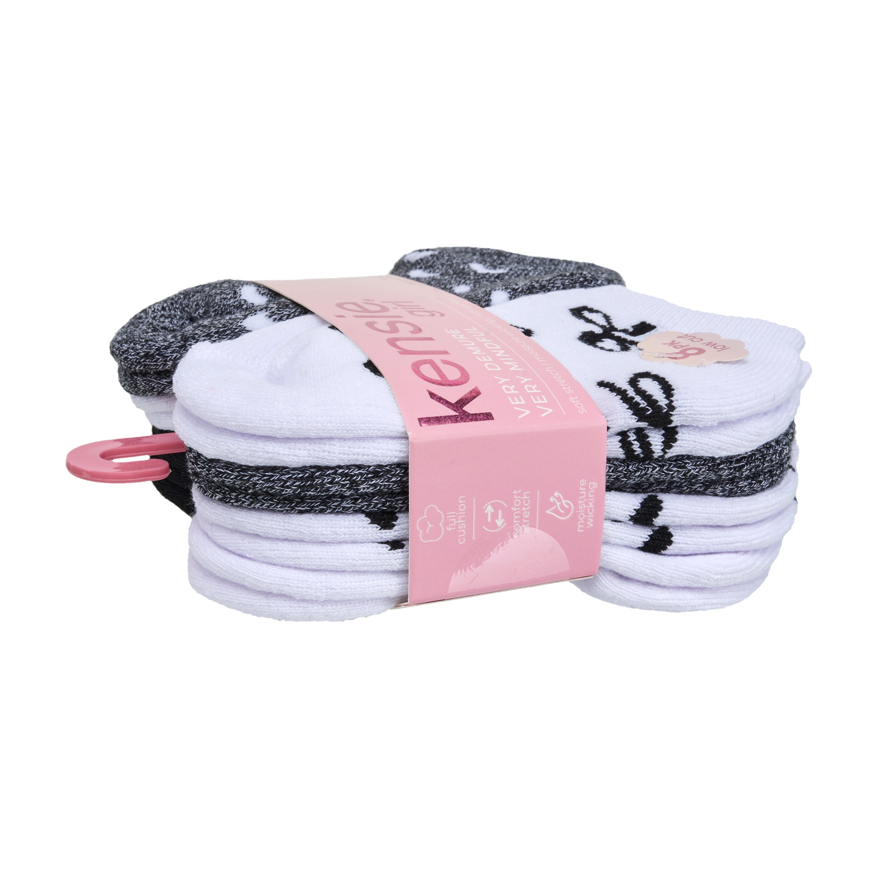 Kensie Girls Full Cushion Low Cut Kids Socks (8-Pack) – Bow