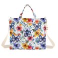thumbnail image 7 of FORMRS Womens Corduroy Tote Bag Crossbody Shoulder Purse Handbag with Detachable Strap, Watercolor Flowers Pattern, 7 of 7