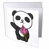 Funny Cute Kawaii Panda Bear eating Ice Cream Cone Cartoon 1 Greeting Card with envelope gc-315273-5