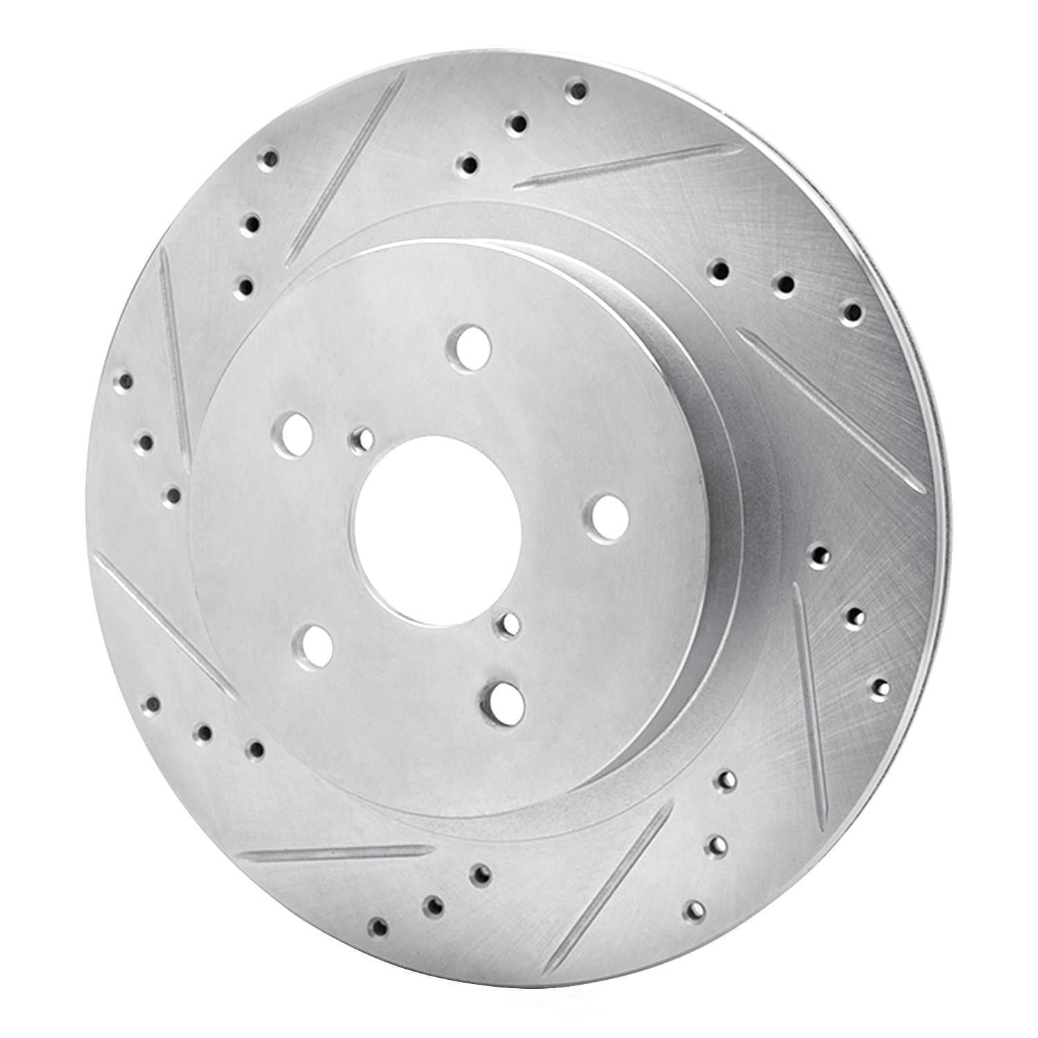 Dynamic Friction Company 631-13028L DFC Brake Rotor - Drilled And Slotted - Silver