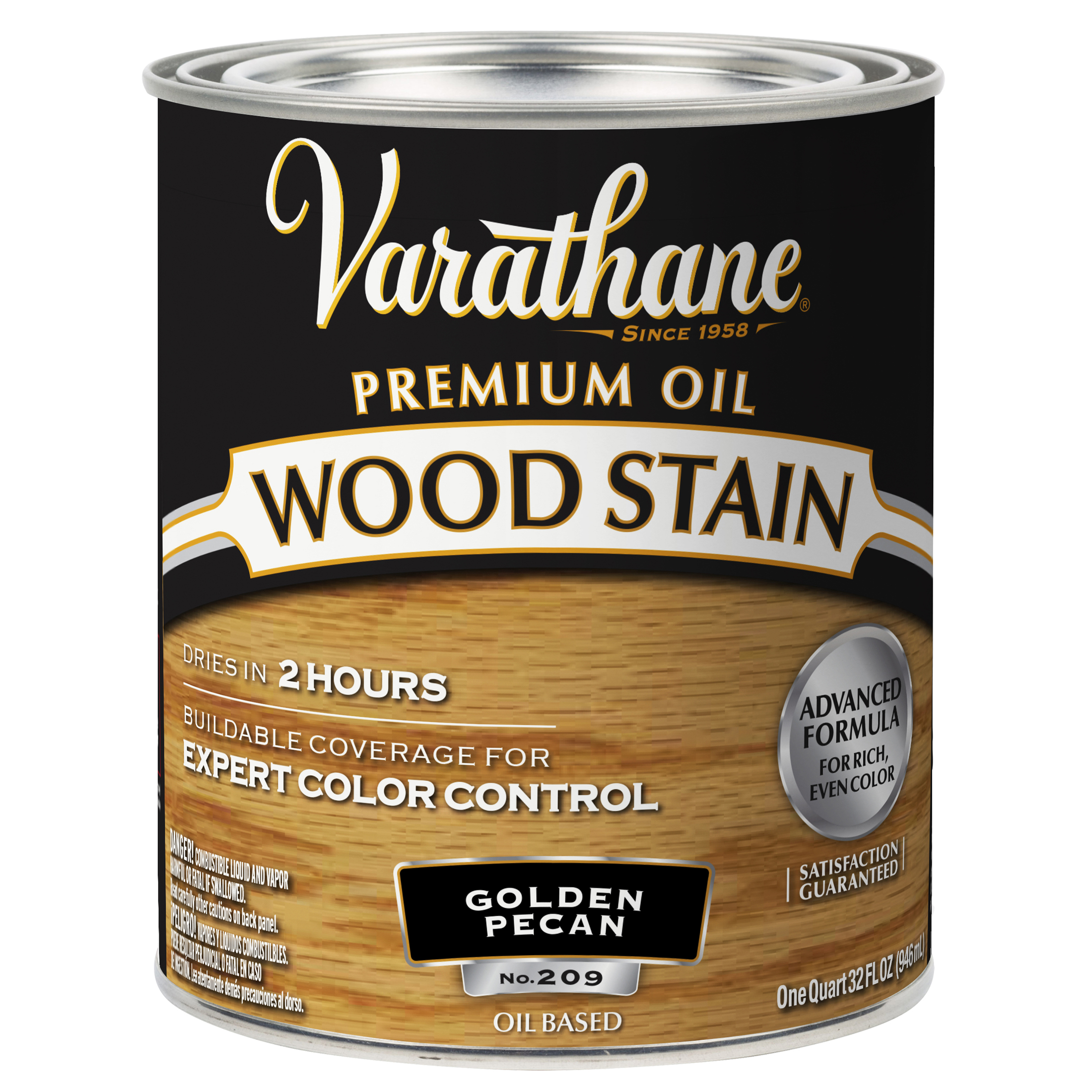 2 Pack, Golden Pecan, Varathane Premium Oil-Based Interior Wood Stain-211710H, Quart