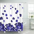 thumbnail image 1 of ABPHQTO Borde floral monocromático hecho en color cobalto anémonas blanco acuarela pintura cortina de ducha cortina de baño 165x180 cm ABPHQTO PKNMT66x72Shower-11728, 1 of 2