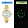 thumbnail image 3 of Orlean Mens Stretch Watch, Big Glow in the Dark Numbers - Easy to Read White Dial with Date, Full 316L Stainless Steel Watch, Long Expansion Band - 38mm Analog Men's Metal Wrist Watches - Silver, 3 of 5