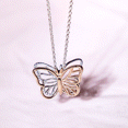 thumbnail image 6 of Bling Jewelry Womens Dainty Garden 3D Butterfly Pendant Necklace Two-Tone Rose Gold & Silver Chain, 6 of 6