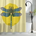 thumbnail image 2 of Retro Dragonfly Shower Curtain, 48" x 72", Inset Yellow Circles Modern Abstract Simple Waterproof Bathroom Curtain Washable Shower Curtain Set with 12 Hooks, 2 of 8