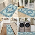 thumbnail image 6 of Boho Washable Kitchen Rugs Sets of 3, Non Slip Kitchen Mats for Floor with Rubber Backing, Waterproof & Stain Resistant Thick Carpet Runner Throw Rugs for Kitchen, Laundry Room, Hallway, Blue, 6 of 6