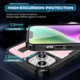 thumbnail image 3 of Case for iPhone 14,Carbon Fibre Dissipate Heat TPU+PC [Built-in Rotatable Magnetic Kickstand] Heavy Duty Drop Protection Shockproof Phone Case for iPhone 14,6.1 inch 2022 (Rose Gold), 3 of 18