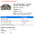 thumbnail image 2 of Rear Left Brake Caliper - Compatible with 2006 - 2009 Subaru Legacy 2007 2008, 2 of 2