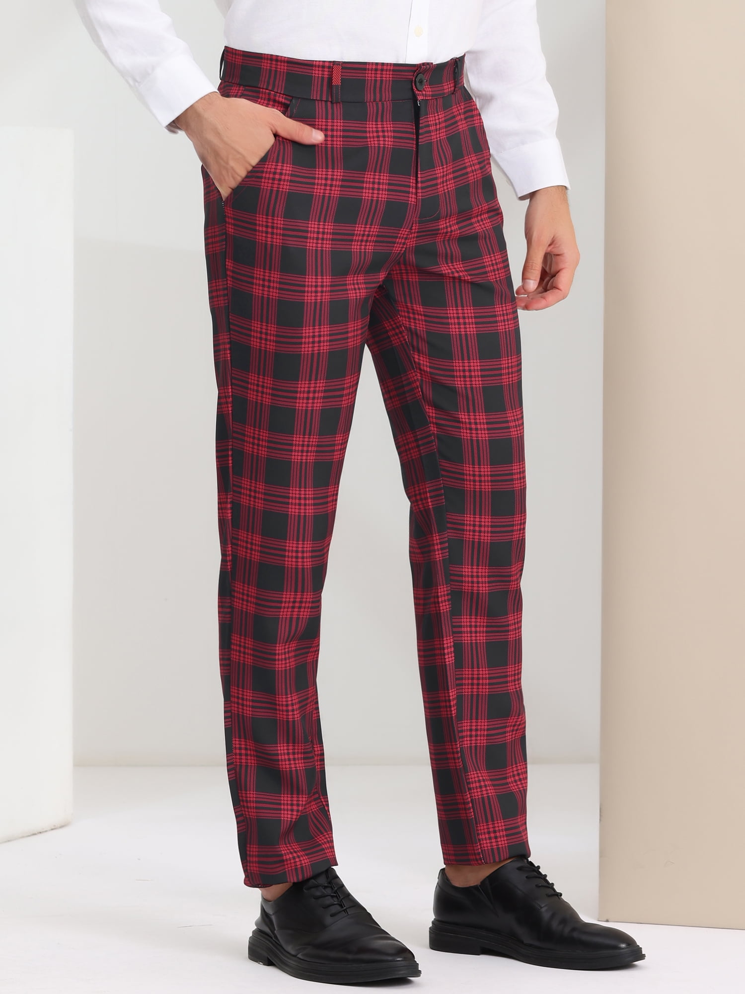 INSPIRE CHIC Pantalon à Carreaux Léger pour Hommes, Coupe