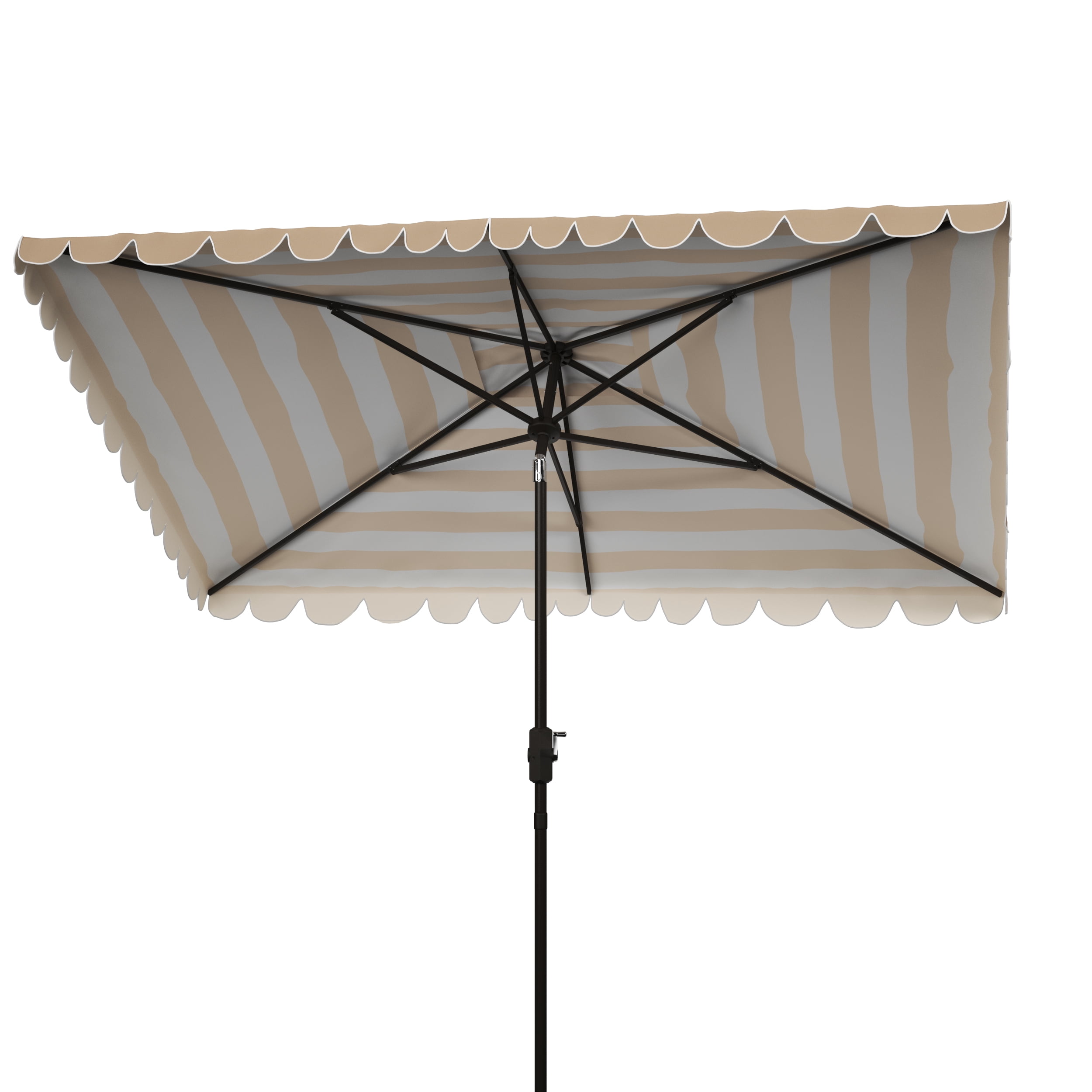 SAFAVIEH Vienna 6.5' X 10' Market Crank Patio Umbrella, Beige