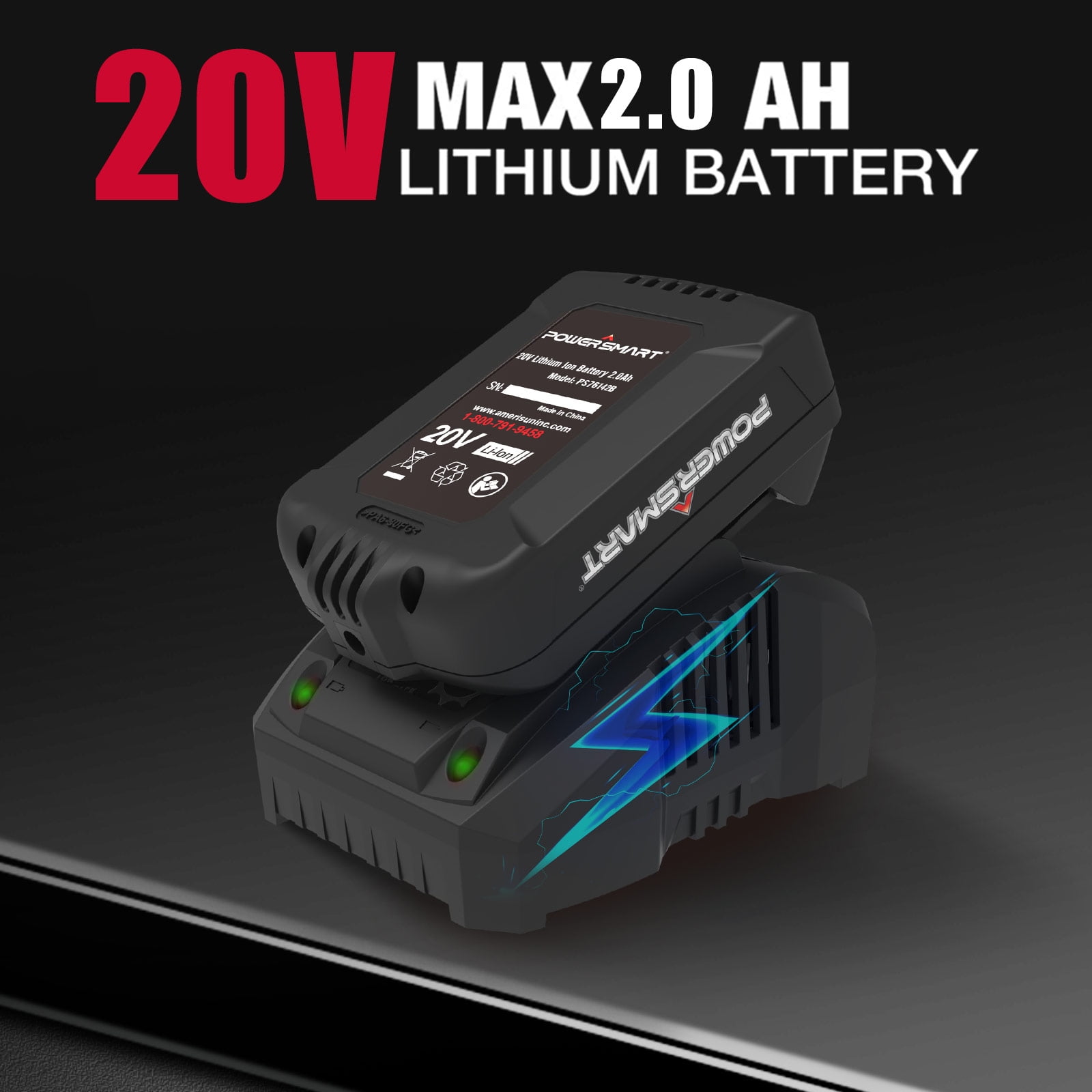 PowerSmart 2-In-1 10-Inch 20V Battery Powered Weed Wacker