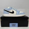 thumbnail image 1 of Ni-k-e Air Jordan 1 Low GS Ice Blue Black-Sail Shoes 554723-401 Youth/Women's NEW!, 1 of 6