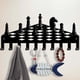 thumbnail image 2 of Llavero de metal con diseño de ajedrez, decorativo, con 10 ganchos, color negro, para colgar en la pared, para la cocina, para colgar llaves y correa de perro., 2 of 9