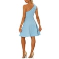 thumbnail image 3 of INSPIRE CHIC Women's Dress Bow One Shoulder Strapless A-Line Flared Party Dress with Pockets S Light Blue, 3 of 6