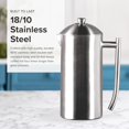 thumbnail image 5 of Double-Wall Stainless Steel Coffee Press - 17 oz - Insulated French Press Coffee Maker for Camping & Travel - Non Plastic Design, 5 of 9