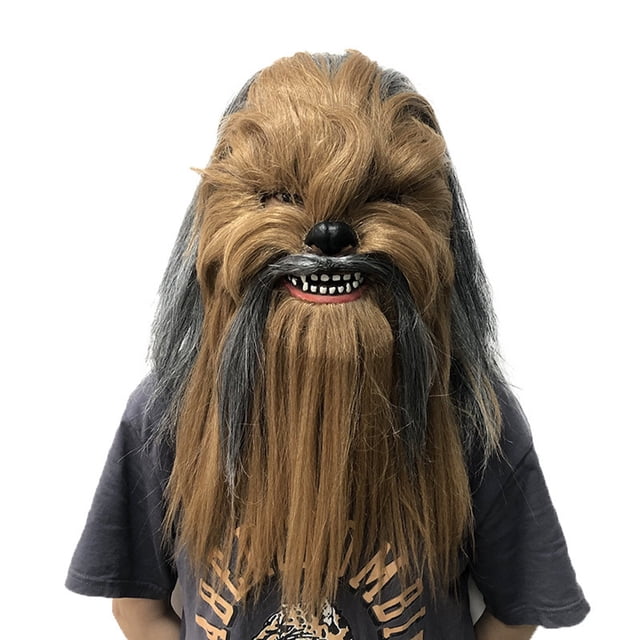 Máscara facial completa de látex de Chewbacca, disfraz de cosplay