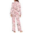 thumbnail image 6 of DISNIMO Butterfly Flower Print Pajama for Women Set Long Sleeve Sleepear 2 Piece Pjs Set with Long Pants Casual Loose Nightwear with Pocket, M, 6 of 7