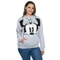 thumbnail image 5 of Disney Women Minnie Mouse Hoodie Peeking Pullover Sweatshirt Gray, 5 of 8