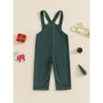 thumbnail image 4 of Suealasg Toddler Kids Baby Girls Boys Christmas Overalls Kids Sleeveless Reindeer Strap Pockets Romper Jumpsuit Spring Autumn Suspender Bib Pants 6M -4T, 4 of 7