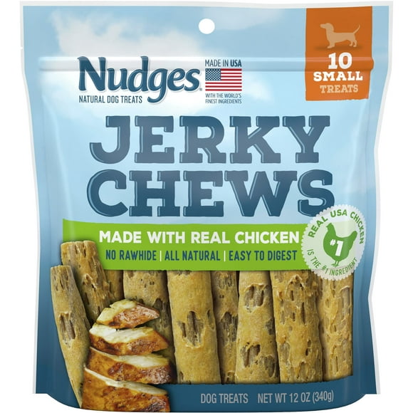 Blue Buffalo Nudges Jerky chews Natural Dog Treats Small Breed, chicken, 12oz Bag, 10 count