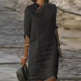 thumbnail image 1 of Summer Casual Dress Women Button Neck Design Half Sleeve Mini Dresses For Women Elegant Loose Beach Party DressesS Gao Jinjia LED, 1 of 2