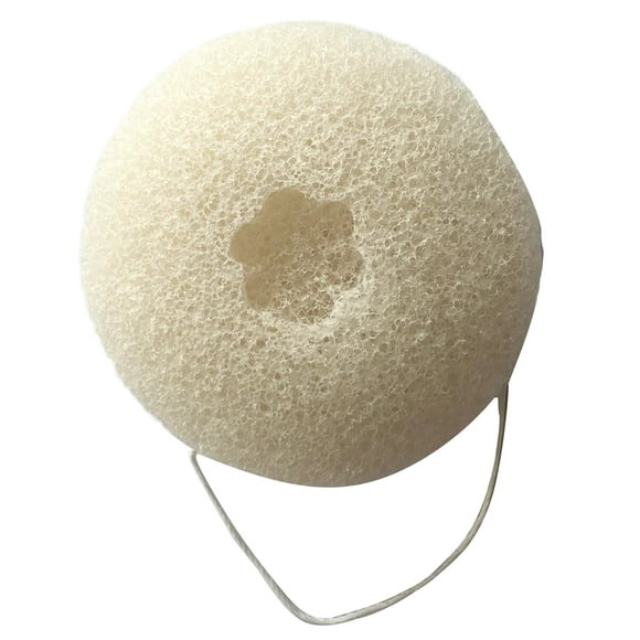 EeaseMX Esponja de lavado facial con polvo de bambú activo para exfoliar la grasa y mejorar el tejido cutáneo. Limpieza profunda. Esponja biodegradable (beige).