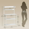 thumbnail image 3 of HOMCOM Kitchen Bakers Rack with Power Outlet, Coffee Bar, Distressed White, 3 of 10