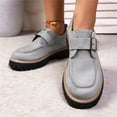 thumbnail image 4 of Gray Women Casual Practical Cool Metal Detail Round Toe Shoes Autumn Winter Time Comfortable Lifted Thick Sole Loafers For Everyday Wear, 4 of 8