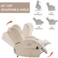 thumbnail image 3 of Power Lift Recliner Chair for Adults,Heavy Duty Recliner Chair with 8-Point Vibration Massage and Lumbar Heating,USB and Type-C Ports, Stainless Steel Cup Holders,Up to 350 LBS,Beige, 3 of 11